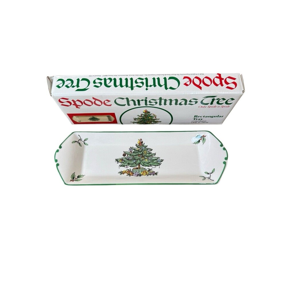 Spode Christmas Tree Sandwich Tray S3324 R England Vintage